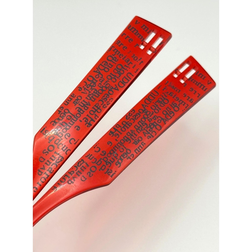 Dilem Interchangeable Eyeglass Temples ZS RED + LETTERS/NUMBERS Cyber Y2K France